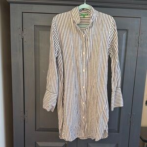 J. Crew Gray and White Striped Shirt